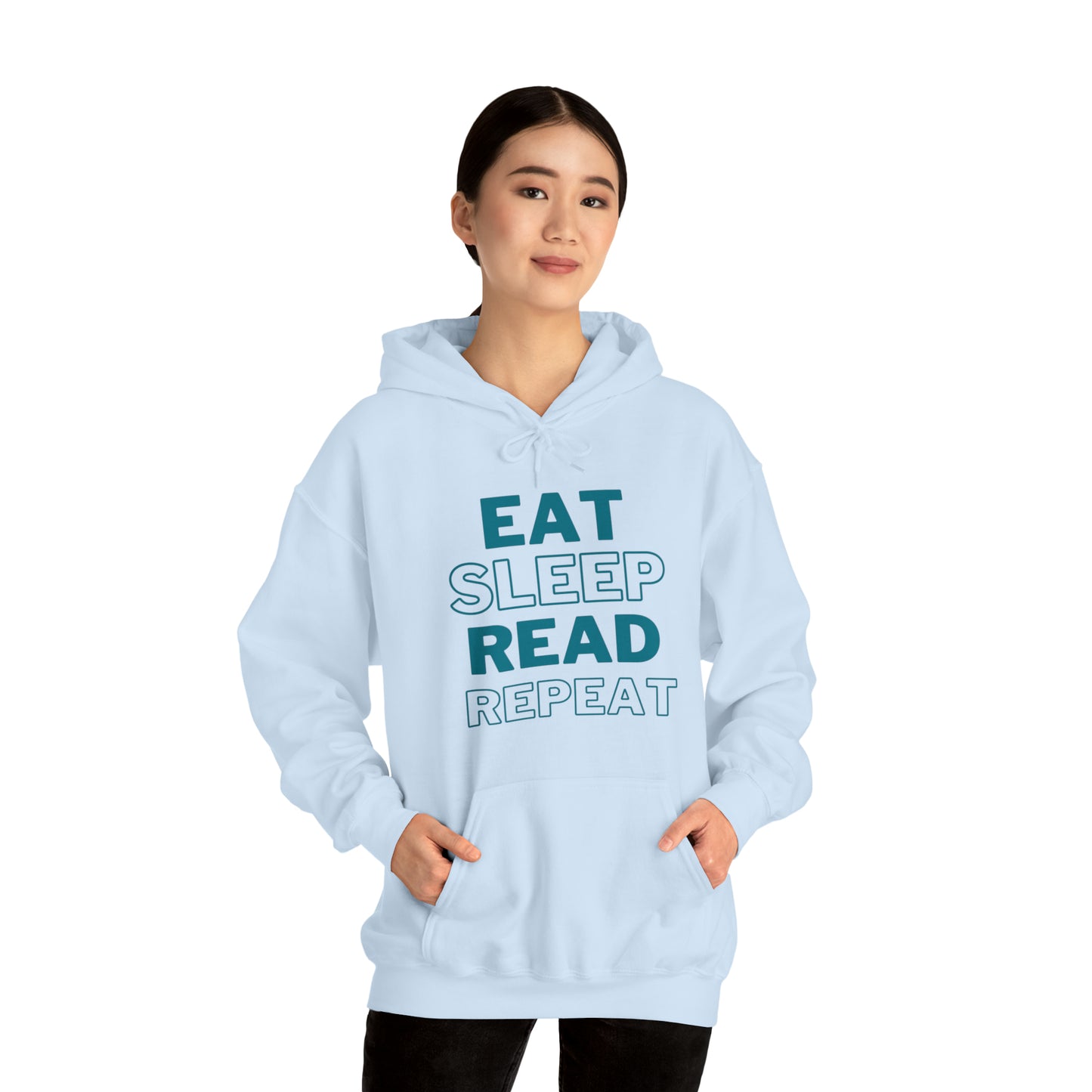 Eat, Sleep, Read, Repeat. Adult Unisex Heavy Blend™ Hooded Sweatshirt