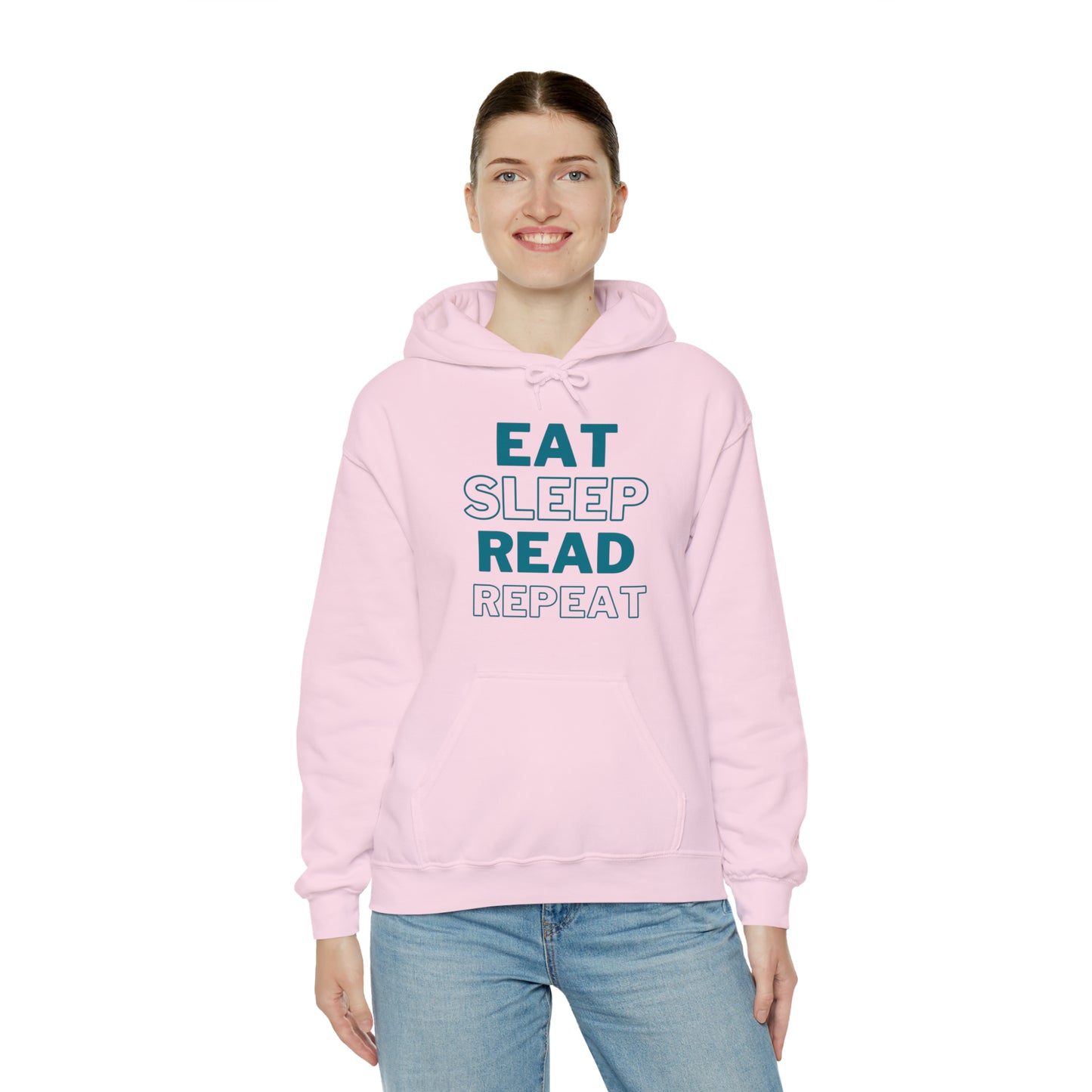 Eat, Sleep, Read, Repeat. Adult Unisex Heavy Blend™ Hooded Sweatshirt